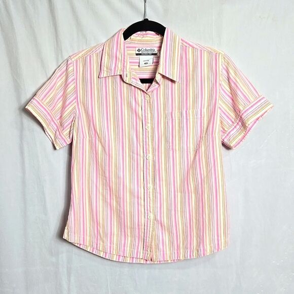 🖤5/$20🖤 COLUMBIA SPORTSWEAR.. striped button down top.. - Picture 1 of 13